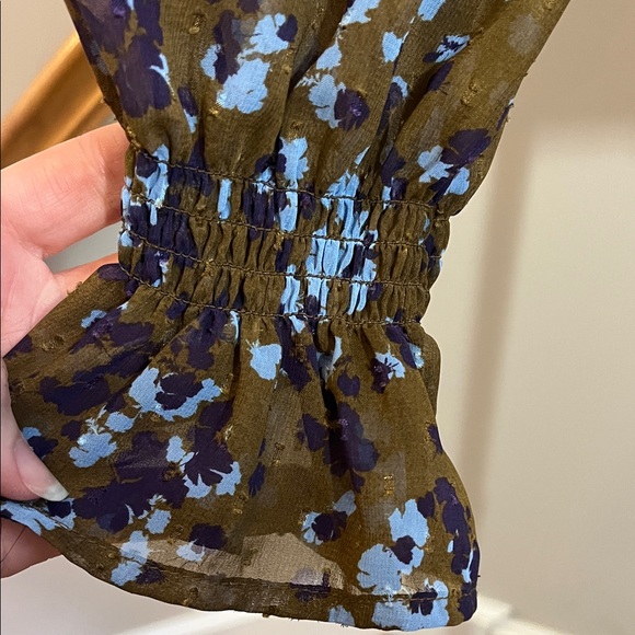 ASTR Brown/Olive and Blue Floral Blouse - Picture 8 of 11